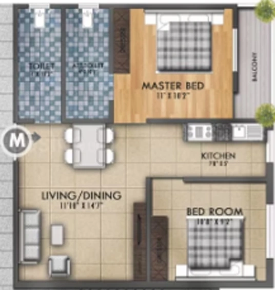 2 BHK Flat in Silverpeak Panihati Pride in Agarpara, Kolkata - Image 811022