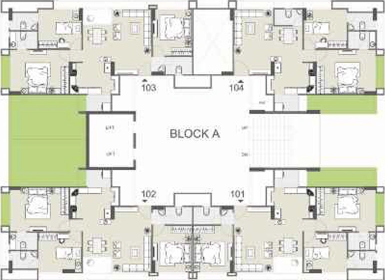 Floor Plan of Satva Satvam Glory in Sargasan, Gandhinagar - Image 152721