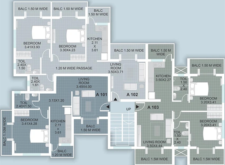 Floor Plan of Saldanha Green Valley 2 in Nachinola, Goa - Image 152764