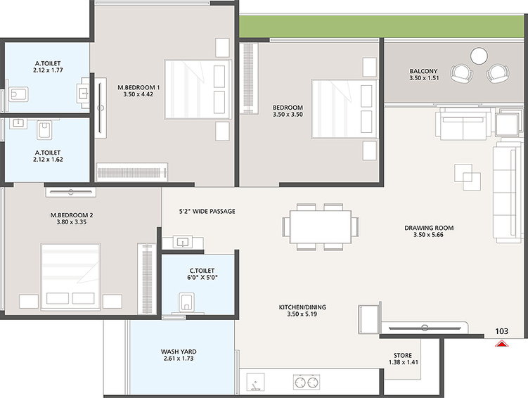 3 BHK Flat in Salient Balmukund Pride in Dahegam, Gandhinagar - Image 811085