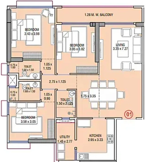 3 BHK Flat in Adani Linkbay Residences in Andheri West, Mumbai - Image 811092