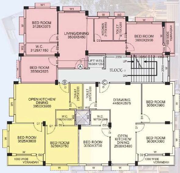 Floor Plan of AD Mohar Kunja in Rajarhat, Kolkata - Image 152848