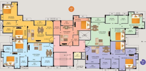 Floor Plan of Eden Aura in Nayabad, Kolkata - Image 152957