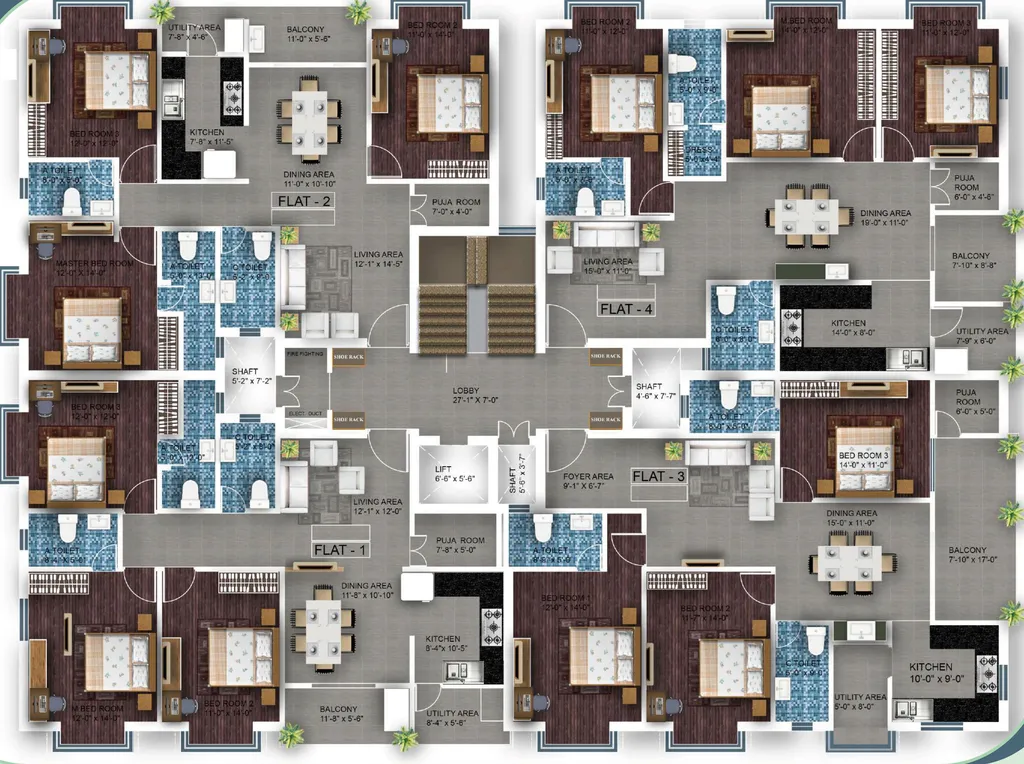 Floor Plan of Highfield Panacea in Shaheed Nagar, Bhubaneswar - Image 152963