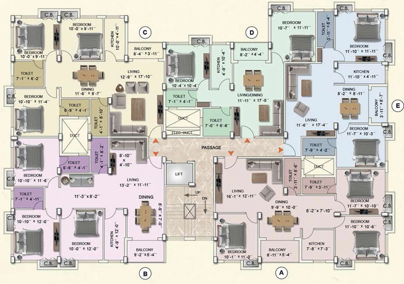 Floor Plan of Eden Luxuria in Kalikapur, Kolkata - Image 152993