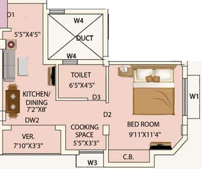 1 BHK Flat in Eden Tolly Court in Kabardanga, Kolkata - Image 811201
