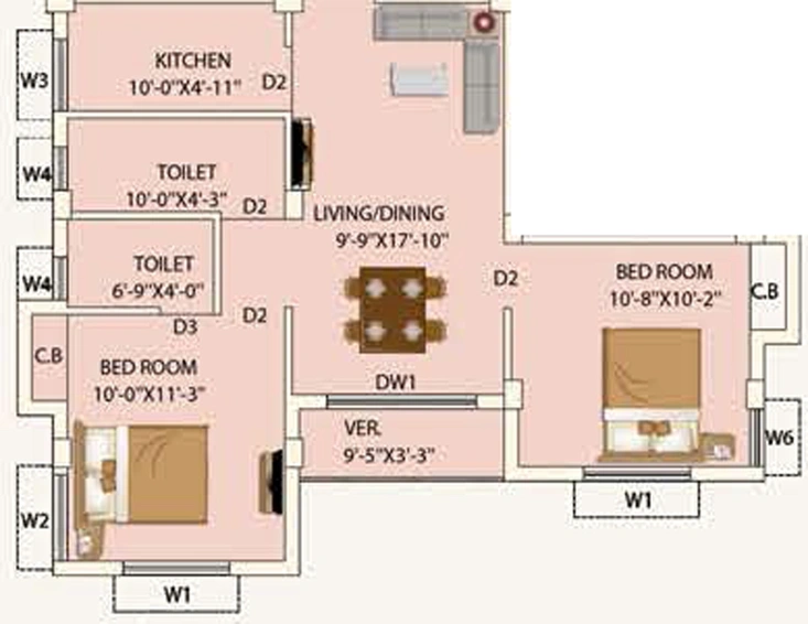 2 BHK Flat in Eden Tolly Court in Kabardanga, Kolkata - Image 811203