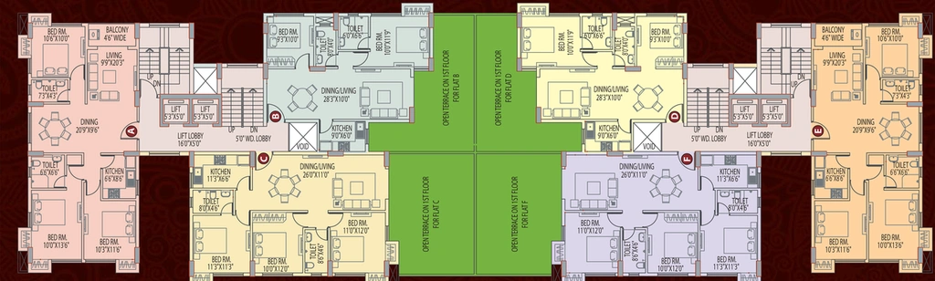 Floor Plan of Eden Tolly Signature Plus in Tollygunge, Kolkata - Image 153180