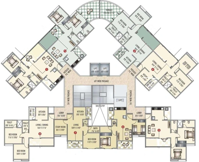 Floor Plan of Ravinanda Skylights Codename Universe in Wagholi, Pune - Image 113447