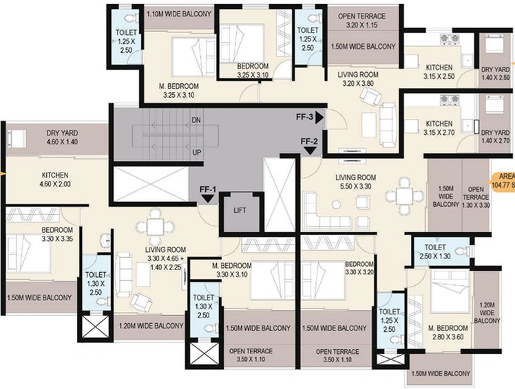 Floor Plan of Roshan Rohidas Heights in Dabolim, Goa - Image 153314