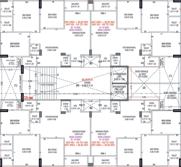 Floor Plan of Radhe Tiara By Manidhar in Vavol, Gandhinagar - Image 153356