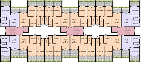 Floor Plan of Sky Blue Homes 2 in Bicholim, Goa - Image 153406