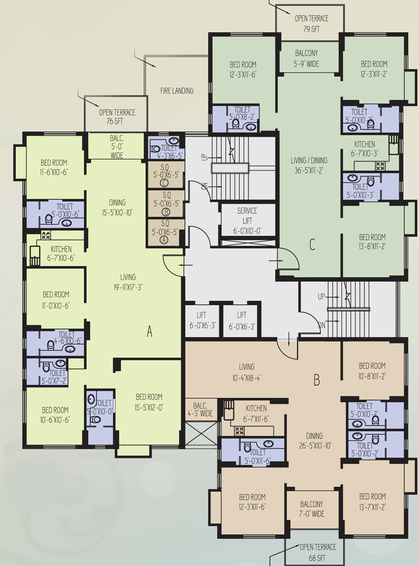 Floor Plan of Alcove Tower 5 in Tollygunge, Kolkata - Image 153438