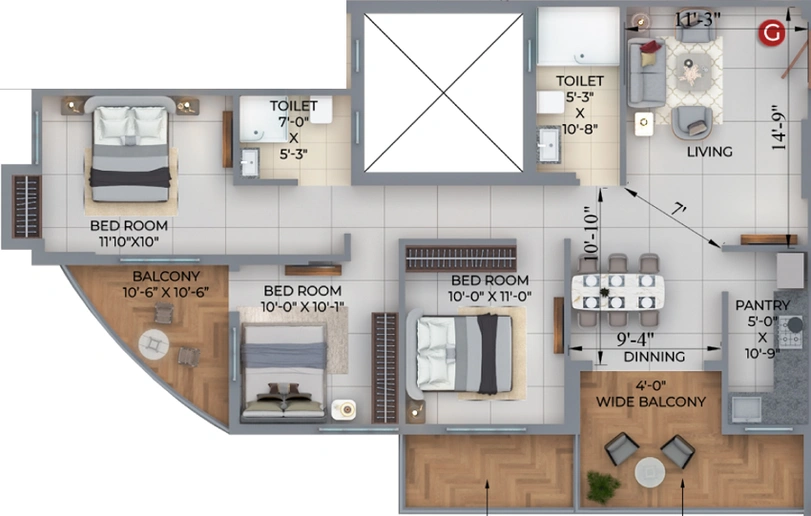 3 BHK Flat in True Glenmore Park in Garia, Kolkata - Image 811381