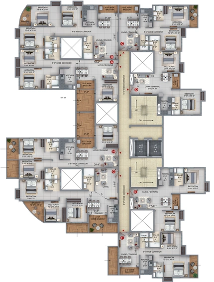 Floor Plan of True Glenmore Park in Garia, Kolkata - Image 153634