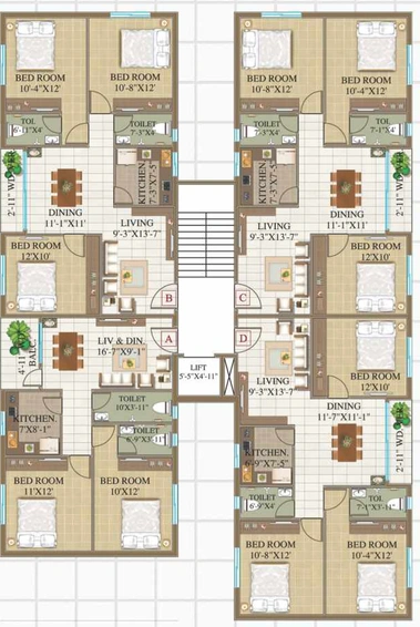Floor Plan of GPS Meena Aurum in New Town, Kolkata - Image 153706