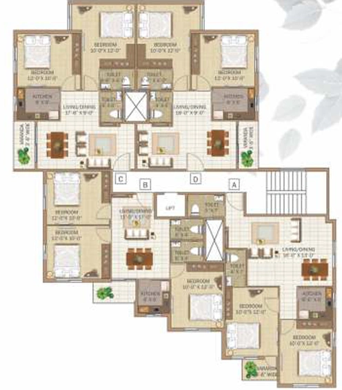 Floor Plan of GPS Meena Graciya in Kestopur, Kolkata - Image 153860