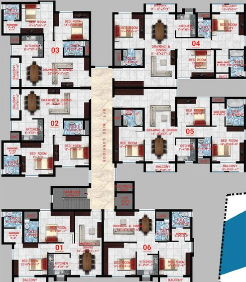 Floor Plan of KK Narayani Enclave in Pahala, Bhubaneswar - Image 154179