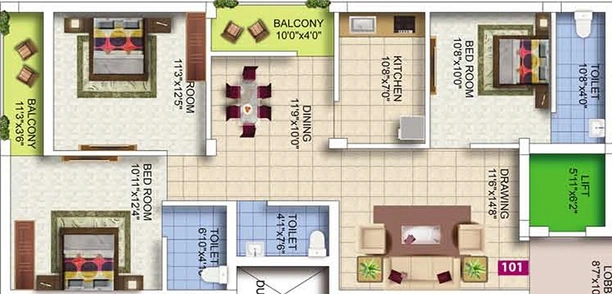 3 BHK Flat in Ganapati Enclave in Ghatikia, Bhubaneswar - Image 811548