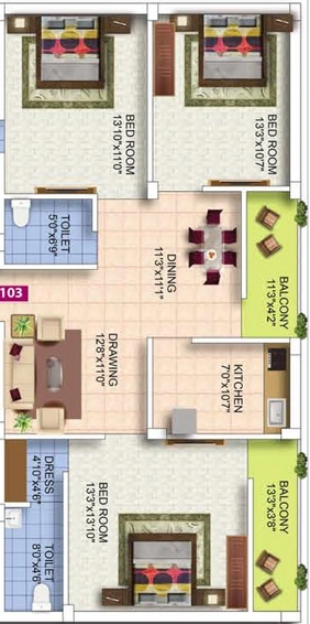 3 BHK Flat in Ganapati Enclave in Ghatikia, Bhubaneswar - Image 811550