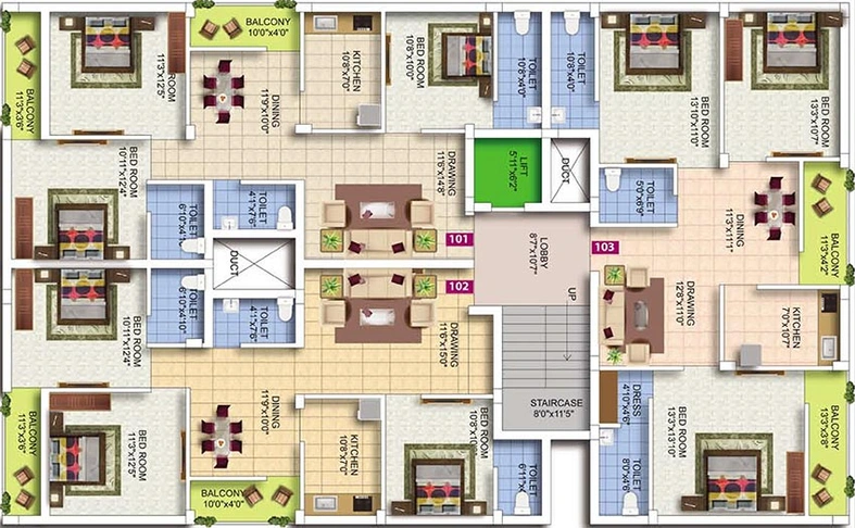 Floor Plan of Ganapati Enclave in Ghatikia, Bhubaneswar - Image 154212
