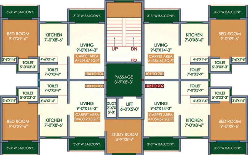 Floor Plan of Pinakin Heights in Makane Kapase, Palghar - Image 154370