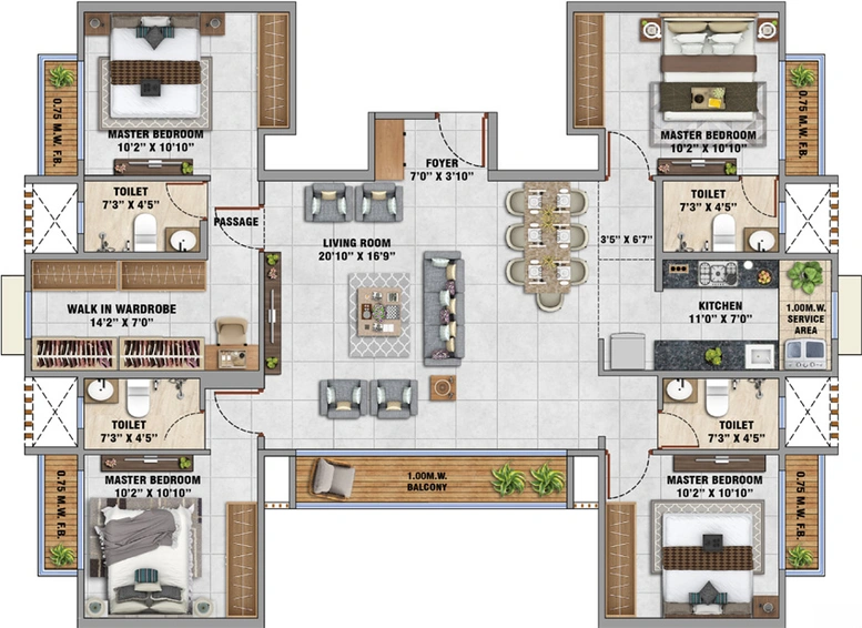 Floor Plan of Saket Nature Vista in Kalyan West, Thane - Image 154402
