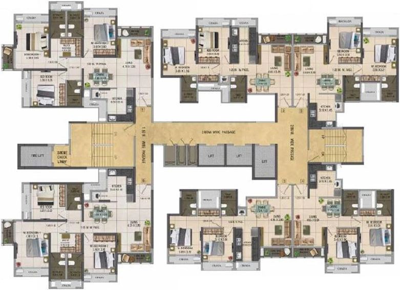 Floor Plan of Dosti Pine in Thane West, Thane - Image 154510