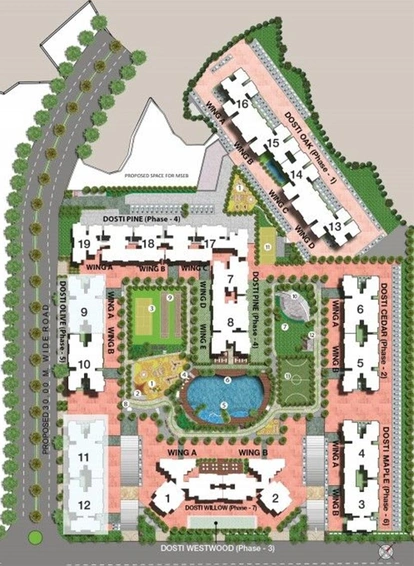 Master Plan of Dosti Willow in Thane West, Thane - Image 154555