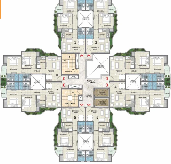 Floor Plan of Magnolia Oxygen in Rajarhat, Kolkata - Image 154634