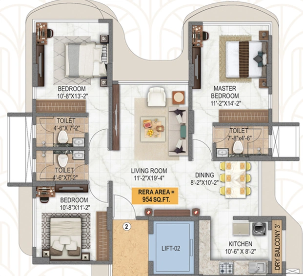 3 BHK Flat in Sawla Palazzo 90 in Ghatkopar East, Mumbai - Image 745649