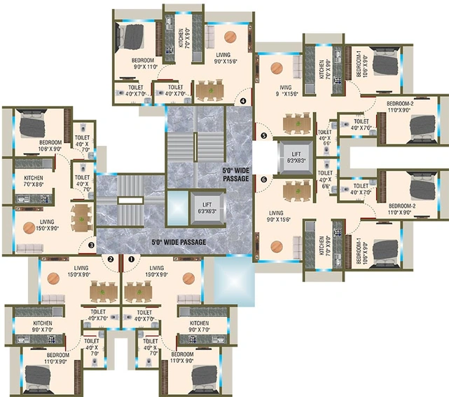 Floor Plan of Bhakti The Pinnacle in Nalasopara West, Palghar - Image 154945