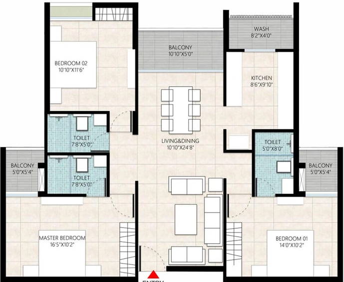 3 BHK Flat in Shree Shubh Mangalam in Khajrana, Indore - Image 811761