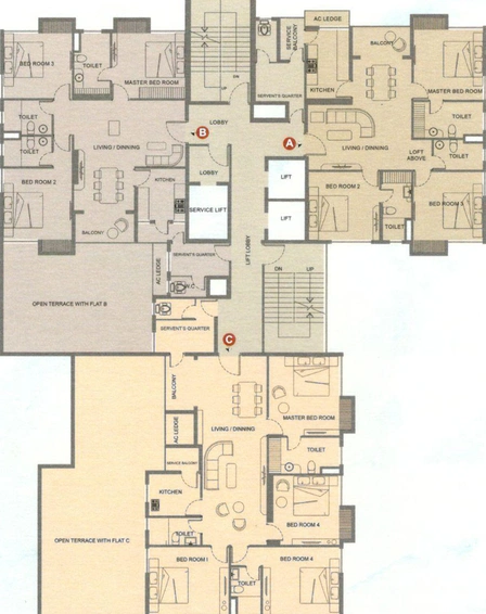 Floor Plan of Megh Mani in EM Bypass, Kolkata - Image 155072