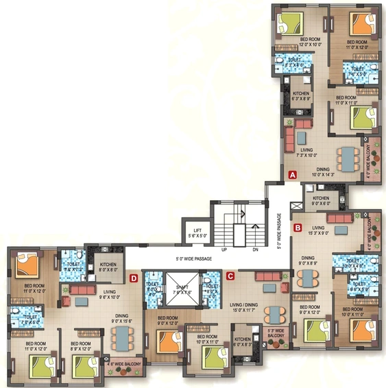 Floor Plan of Nirman Greens in Rajarhat, Kolkata - Image 155154