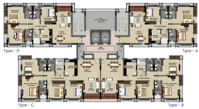 Floor Plan of Orbit Ashwa in Mominpore, Kolkata - Image 155189
