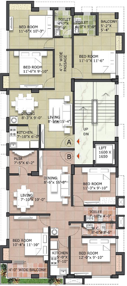 Floor Plan of Verdant Capricorn in Tollygunge, Kolkata - Image 155201