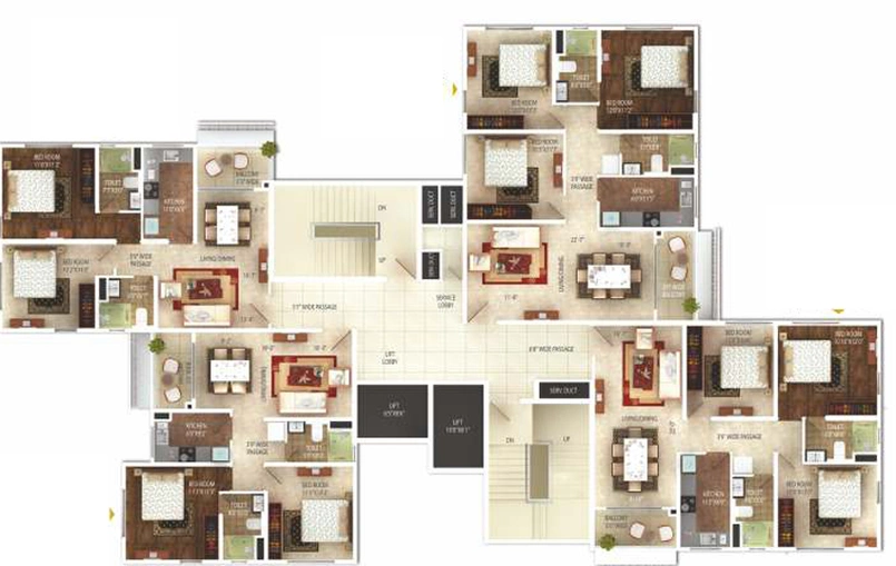 Floor Plan of Oswal Orchard 126 in BT Road, Kolkata - Image 155208