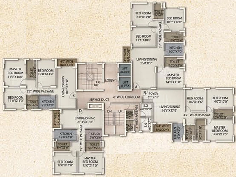 Floor Plan of Oswal Orchard County in BT Road, Kolkata - Image 155215