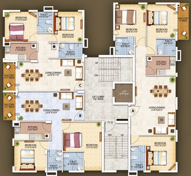 Floor Plan of Oswal Orchard Residency in Garia, Kolkata - Image 155223