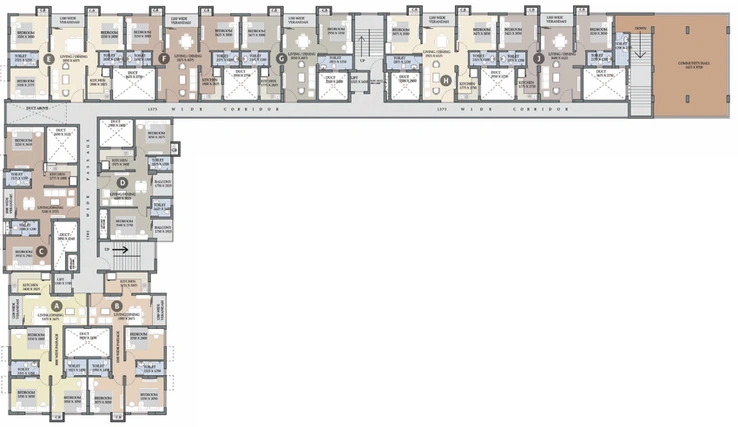 Floor Plan of Purti Jewel in Tangra, Kolkata - Image 155325