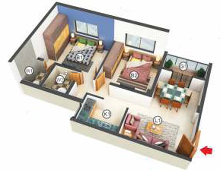 2 BHK Flat in PD Kasturi Heights in Madhyamgram, Kolkata - Image 811896