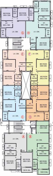 Floor Plan of PD Kasturi Heights in Madhyamgram, Kolkata - Image 155421