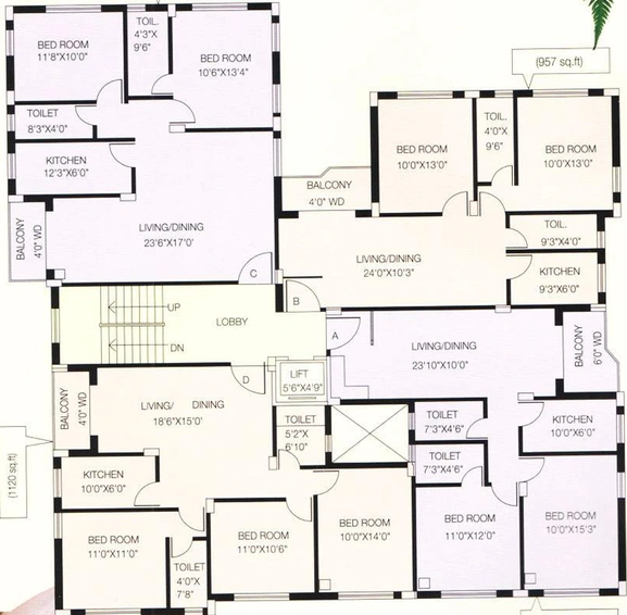 Floor Plan of Prasad Dakhineer in Ranikuthi, Kolkata - Image 155439
