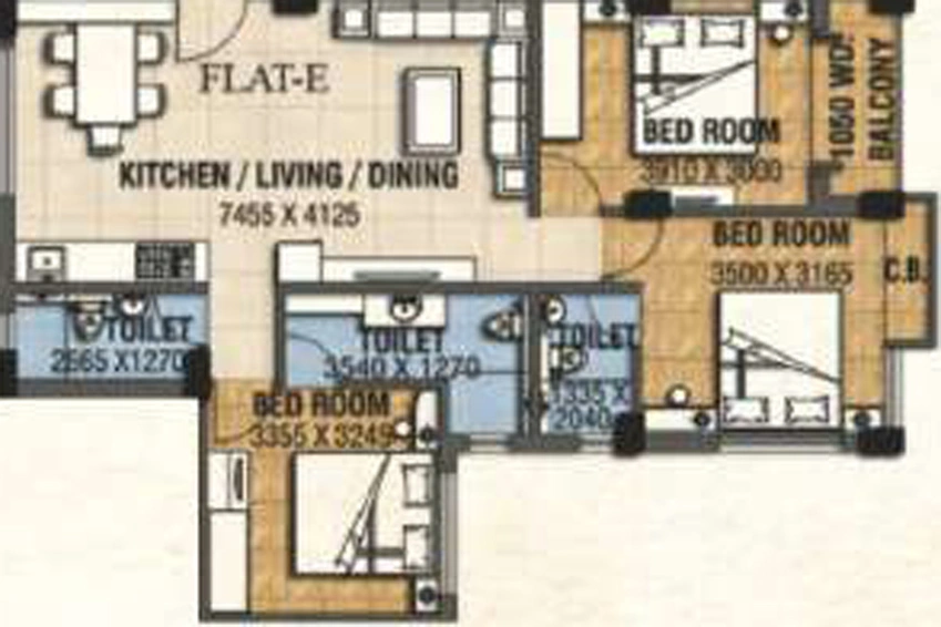 3 BHK Flat in Radhashree 30 in Phool Bagan, Kolkata - Image 811909