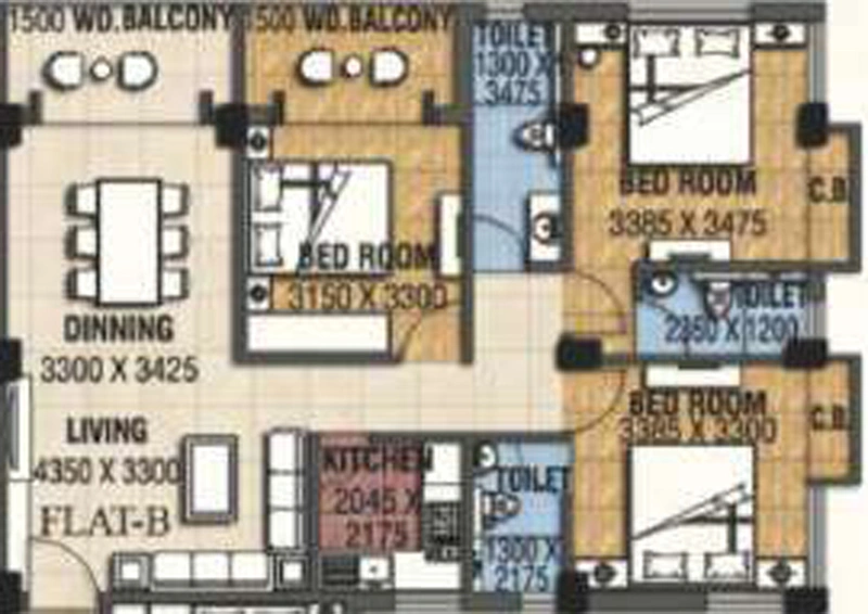 3 BHK Flat in Radhashree 30 in Phool Bagan, Kolkata - Image 811910