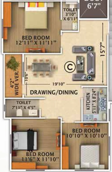 3 BHK Flat in Rajwada Estate in Garia, Kolkata - Image 811933
