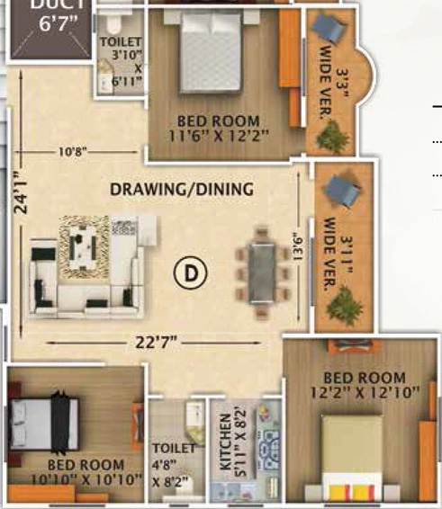 3 BHK Flat in Rajwada Estate in Garia, Kolkata - Image 811934