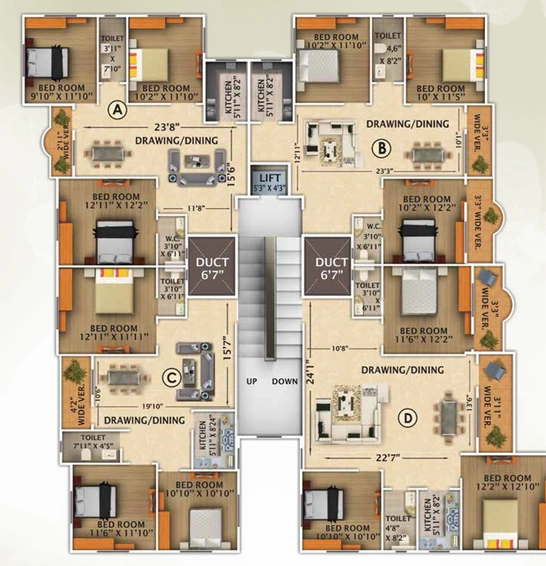 Floor Plan of Rajwada Estate in Garia, Kolkata - Image 155571