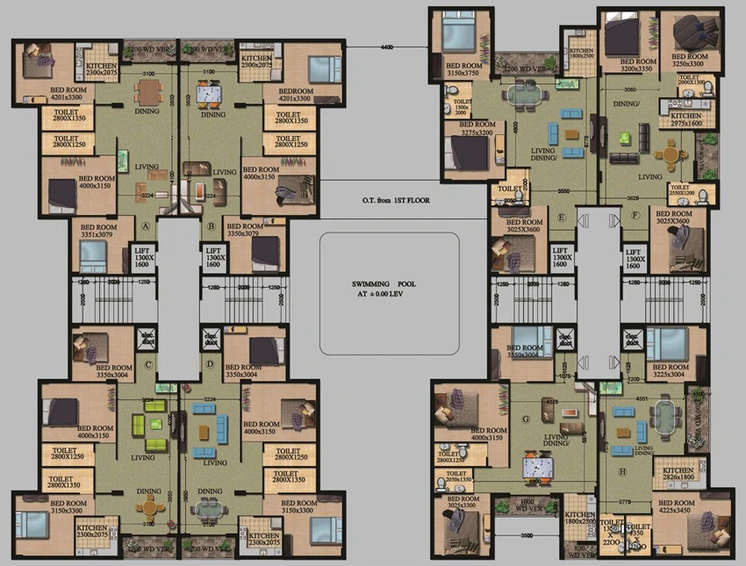 Floor Plan of Rajwada Grand in Narendrapur, Kolkata - Image 155603